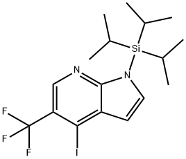 4-ヨード-5-(トリフルオロメチル)-1-(トリイソプロピルシリル)-1H-ピロロ[2,3-B]ピリジン 化学構造式