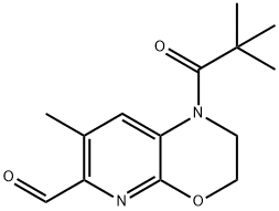 7-Methyl-1-pivaloyl-2,3-dihydro-1H-pyrido[2,3-b]-[1,4]oxazine-6-carbaldehyde 结构式