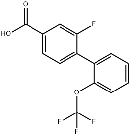 3-fluoro-4-[2-(trifluoromethoxy)phenyl]benzoic acid 结构式