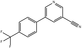 5-(4-(trifluoromethyl)phenyl)pyridine-3-carbonitrile Struktur