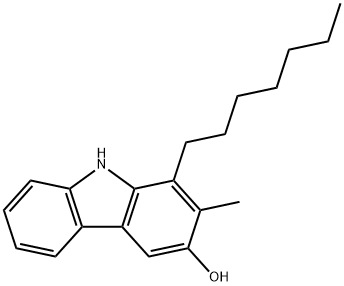 1-ヘプチル-2-メチル-9H-カルバゾール-3-オール 化学構造式