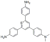 2,6-ビス(4-アミノフェニル)-4-[4-(ジメチルアミノ)フェニル]チオピリリウム 化学構造式