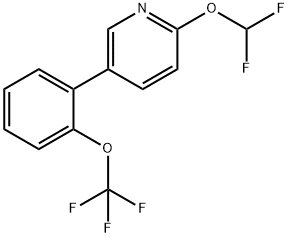 2-(difluoroMethoxy)-5-(2-(trifluoroMethoxy)phenyl)pyridine 化学構造式