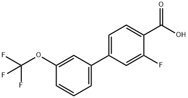 2-Fluoro-4-(3-trifluoromethoxyphenyl)benzoic acid Struktur