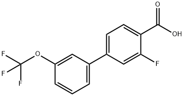 2-Fluoro-4-(3-trifluoromethoxyphenyl)benzoic acid,1261837-34-6,结构式