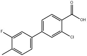 3-Chloro-3'-fluoro-4'-Methyl-[1,1'-biphenyl]-4-carboxylic acid Struktur