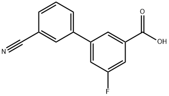3-(3-Cyanophenyl)-5-fluorobenzoic acid Struktur