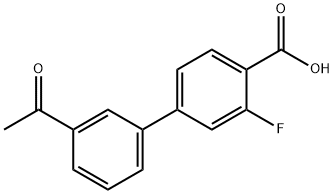 4-(3-Acetylphenyl)-2-fluorobenzoic acid, 1261906-36-8, 结构式