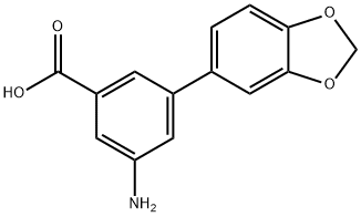 3-AMino-5-(3,4-Methylenedioxyphenyl)benzoic acid Struktur