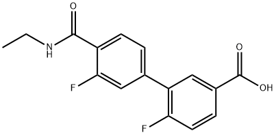 3-[4-(EthylcarbaMoyl)-3-fluorophenyl]-4-fluorobenzoic acid, 1261909-44-7, 结构式