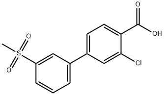 3-クロロ-3'-(メチルスルホニル)-[1,1'-ビフェニル]-4-カルボン酸 化学構造式