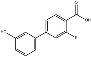 3-Fluoro-3'-hydroxy-[1,1'-biphenyl]-4-carboxylic acid Struktur