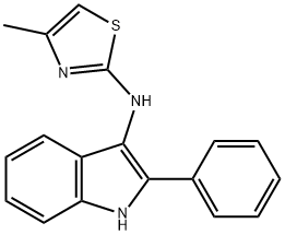 N-(4-Methyl-2-thiazolyl)-2-phenyl-1H-indol-3-amine Struktur