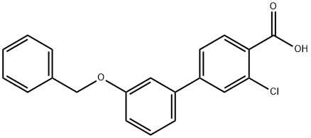 4-(3-ベンジルオキシフェニル)-2-クロロ安息香酸 化学構造式