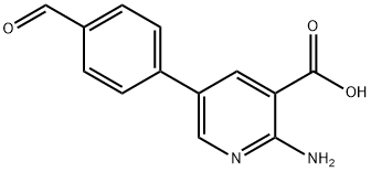 2-氨基-5-(4-甲酰苯基)烟酸 结构式