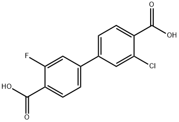 3-Chloro-3'-fluoro-[1,1'-biphenyl]-4,4'-dicarboxylic acid Struktur