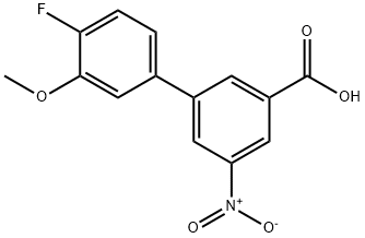 4'-Fluoro-3'-Methoxy-5-nitro-[1,1'-biphenyl]-3-carboxylic acid 化学構造式