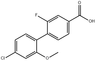 4-(4-氯-2-甲氧基苯基)-3-氟苯甲酸, 1261970-23-3, 结构式