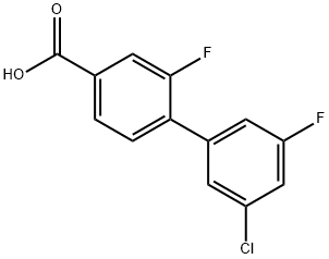 3'-クロロ-2,5'-ジフルオロ-[1,1'-ビフェニル]-4-カルボン酸 化学構造式