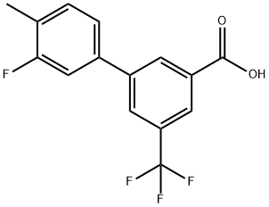 3'-Fluoro-4'-Methyl-5-(trifluoroMethyl)-[1,1'-biphenyl]-3-carboxylic acid 结构式