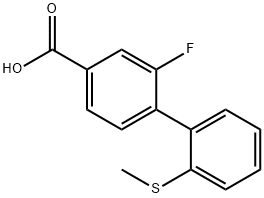 3-Fluoro-4-(2-Methylthiophenyl)benzoic acid,1261974-64-4,结构式