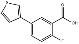2-フルオロ-5-(チオフェン-3-イル)安息香酸 化学構造式