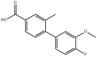 4'-Fluoro-3'-Methoxy-2-Methyl-[1,1'-biphenyl]-4-carboxylic acid 结构式