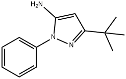 3-TERT-ブチル-1-フェニル-1H-ピラゾール-5-アミン 化学構造式