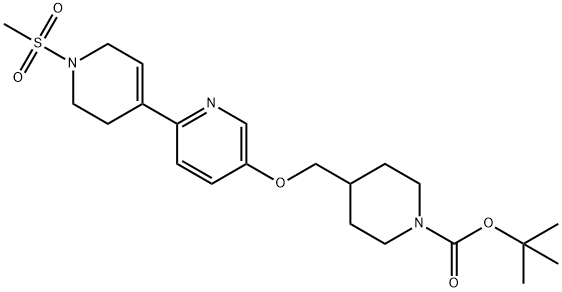 tert-butyl 4-(((1'-(Methylsulfonyl)-1',2',3',6'-tetrahydro-[2,4'-bipyridin]-5-yl)oxy)Methyl)piperidine-1-carboxylate Structure