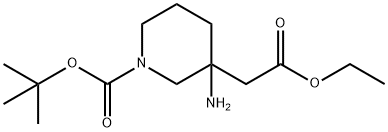 tert-butyl 3-aMino-3-(2-ethoxy-2-oxoethyl)piperidine-1-carboxylate|3-哌啶乙酸 3-氨基-1-[叔丁氧羰基]-, 乙基 酯