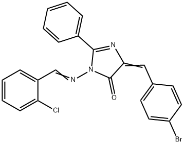 (5Z)-5-[(4-bromophenyl)methylidene]-3-[(2-chlorophenyl)methylideneamin o]-2-phenyl-imidazol-4-one,126245-15-6,结构式