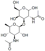 2-acetamido-3-O-(3-acetamido-3,6-dideoxy-beta-glucopyranosyl)-2-deoxy-galactopyranose Structure