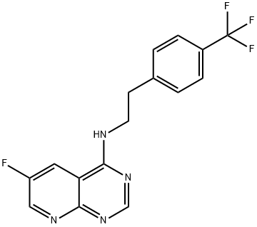 6-FLUORO-N-(4-(TRIFLUOROMETHYL)PHENETHYL)PYRIDO[2,3-D]PYRIMIDIN-4-AMINE 结构式