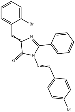 (5Z)-5-[(2-bromophenyl)methylidene]-3-[(4-bromophenyl)methylideneamino ]-2-phenyl-imidazol-4-one 结构式