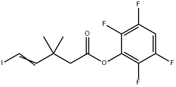 2,3,5,6-tetrafluorophenyl-3,3-dimethyl-5-iodo-4-pentenoate Struktur