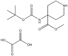 Methyl 4-((tert-butoxycarbonyl)amino)-piperidine-4-carboxylate oxalate Struktur