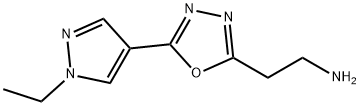 1,3,4-Oxadiazole-2-ethanamine, 5-(1-ethyl-1H-pyrazol-4-yl)-,1263095-69-7,结构式