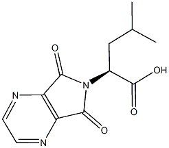 2-(5,7-dioxo-5,7-dihydro-6H-pyrrolo[3,4-b]pyrazin-6-yl)-4-methylpentanoic acid Struktur