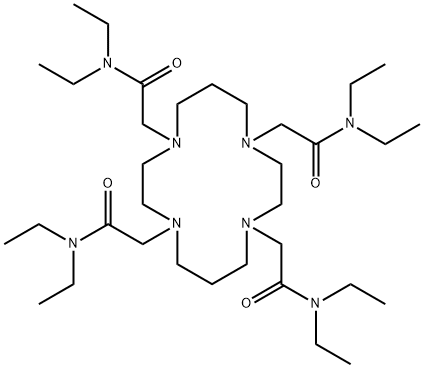 1,4,8,11-Tetrakis(diethylaminocarbonylmethyl)-1,4,8,11-tetraazacyclotetradecane Struktur
