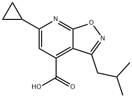 6-Cyclopropyl-3-isobutylisoxazolo[5,4-b]pyridine-4-carboxylic acid 结构式