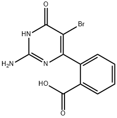 2-(2-Amino-5-bromo-6-hydroxy-pyrimidin-4-yl)-benzoic acid Struktur