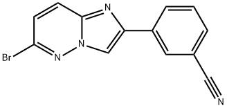 3-(6-溴咪唑并[1,2-B]哒嗪-2-基)苯甲腈,1263284-55-4,结构式
