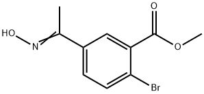 2-Bromo-5-(1-hydroxyimino-ethyl)-benzoic acid methyl ester 化学構造式
