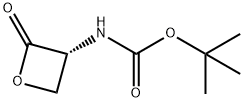N-(tert-ブトキシカルボニル)-D-セリンβ-ラクトン 化学構造式