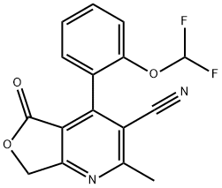 5-[2-(difluoromethoxy)phenyl]-3-methyl-7-oxo-8-oxa-2-azabicyclo[4.3.0] nona-1,3,5-triene-4-carbonitrile Structure