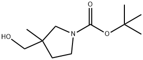 N-BOC-(3-甲基-3-吡咯烷基)甲醇 结构式