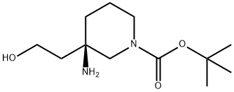 3-氨基-3-(2-羟基乙基)哌啶-1-甲酸叔丁酯 结构式