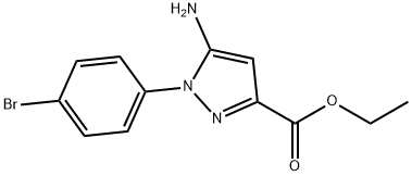 5-Amino-1-(4-bromo-phenyl)-1H-pyrazole-3-carboxylic acid ethyl ester 化学構造式
