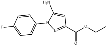 5-アミノ-1-(4-フルオロフェニル)-1H-ピラゾール-3-カルボン酸エチル 化学構造式