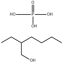 りん酸2-エチルヘキシル (モノ-, ジ-混合物) 化学構造式